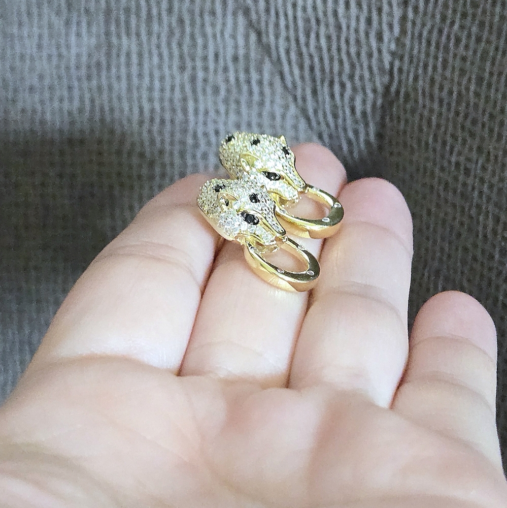 Cote d'Argent Cheetah Grasping Gold💛 Ring⭕️ Earrings - Picture 9 of 16